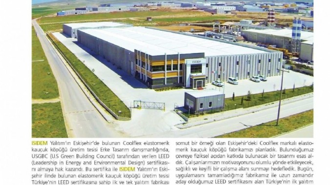 ISIDEM Yalıtım Fabrikası Türkiye’nin İlk LEED Sertifikalı Yalıtım Fabrikası Oldu